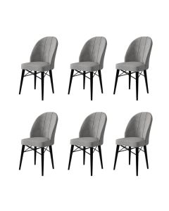 HANAH HOME Set trpezarijskih stolica Ritim 6/1, siva/crna