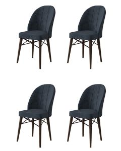 HANAH HOME Set trpezarijskih stolica Ritim 4/1, antracit/braon