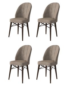 HANAH HOME Set trpezarijskih stolica Ritim 4/1, kapućino/braon