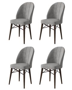 HANAH HOME Set trpezarijskih stolica Ritim 4/1, siva/braon