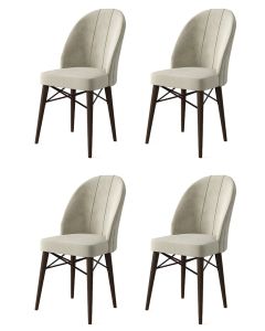 HANAH HOME Set trpezarijskih stolica Ritim 4/1, krem/braon