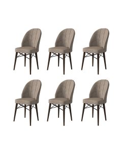 HANAH HOME Set trpezarijskih stolica Ritim 6/1, kapućino/braon