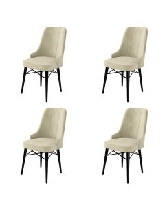 HANAH HOME Set trpezarijskih stolica Pare 4/1, krem/crna