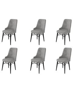 HANAH HOME Set trpezarijskih stolica Pare 6/1, siva/crna