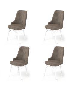 HANAH HOME Set trpezarijskih stolica Pare 4/1, kapućino/bela