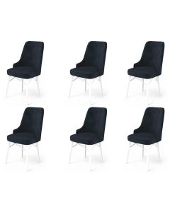 HANAH HOME Set trpezarijskih stolica Pare 6/1, antracit/bela