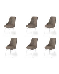 HANAH HOME Set trpezarijskih stolica Pare 6/1, kapućino/bela