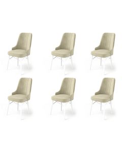 HANAH HOME Set trpezarijskih stolica Pare 6/1, krem/bela