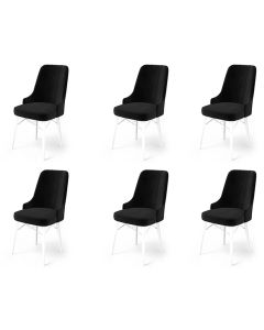 HANAH HOME Set trpezarijskih stolica Pare 6/1, crna/bela