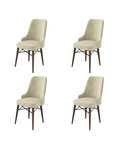 HANAH HOME Set trpezarijskih stolica Pare 4/1, krem/braon