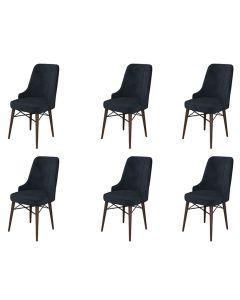 HANAH HOME Set trpezarijskih stolica Pare 6/1, antracit/braon