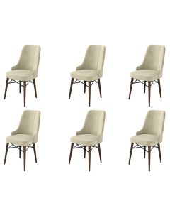 HANAH HOME Set trpezarijskih stolica Pare 6/1, krem/braon