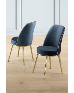 HANAH HOME Set trpezarijskih stolica Pefa 2/1, antracit/zlatna