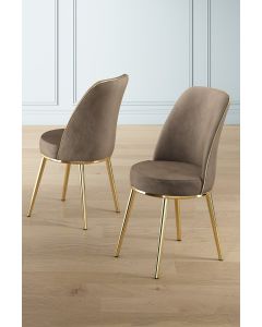 HANAH HOME Set trpezarijskih stolica Pefa 2/1, kapućino/zlatna