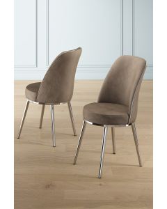 HANAH HOME Set trpezarijskih stolica Pefa 2/1, kapućino/hrom