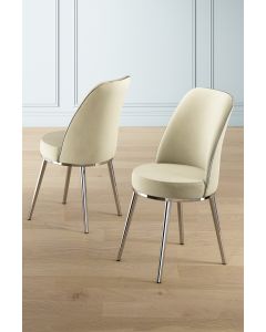 HANAH HOME Set trpezarijskih stolica Pefa 2/1, krem/hrom