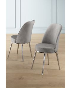 HANAH HOME Set trpezarijskih stolica Pefa 2/1, siva/hrom