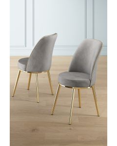 HANAH HOME Set trpezarijskih stolica Pefa 4/1, siva/zlatna