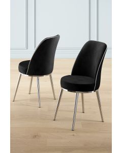 HANAH HOME Set trpezarijskih stolica Pefa 6/1, crna/hrom