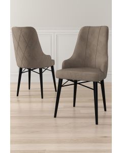 HANAH HOME Set trpezarijskih stolica Neta 2/1, kapućino/crna