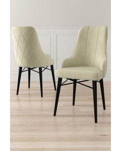 HANAH HOME Set trpezarijskih stolica Neta 2/1, krem/crna