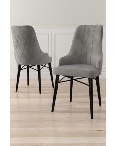 HANAH HOME Set trpezarijskih stolica Neta 2/1, siva/crna