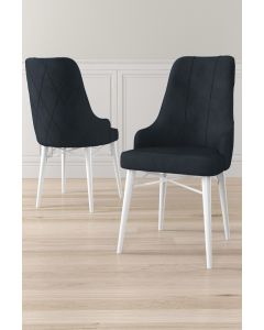 HANAH HOME Set trpezarijskih stolica Neta 4/1, antracit/bela