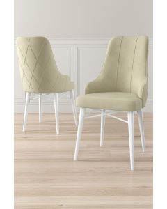 HANAH HOME Set trpezarijskih stolica Neta 4/1, krem/bela