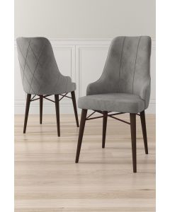 HANAH HOME Set trpezarijskih stolica Neta 4/1, siva/braon