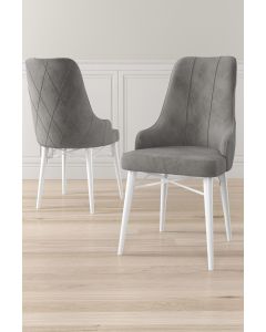 HANAH HOME Set trpezarijskih stolica Neta 6/1, siva/bela