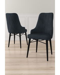 HANAH HOME Set trpezarijskih stolica Neta 6/1, antracit/crna