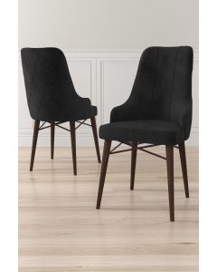 HANAH HOME Set trpezarijskih stolica Neta 6/1, crna/braon