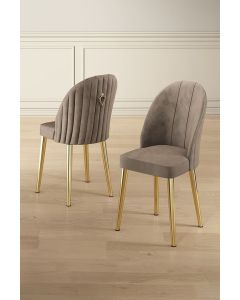 HANAH HOME Set trpezarijskih stolica Mara 2/1, kapućino/zlatna
