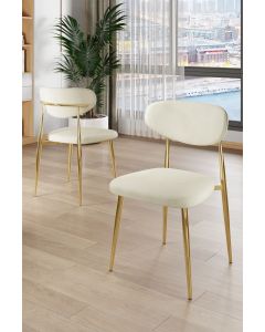 HANAH HOME Set trpezarijskih stolica Vina 4/1, krem/zlatna