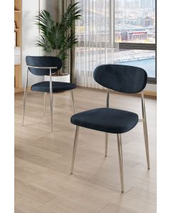 HANAH HOME Set trpezarijskih stolica Vina 6/1, antracit/hrom