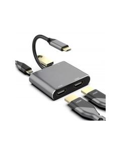 E-GREEN Adapter 4u1 USB 3.1 tip C-2 x HDMI + USB 3.0 + PD 60W - 241865
