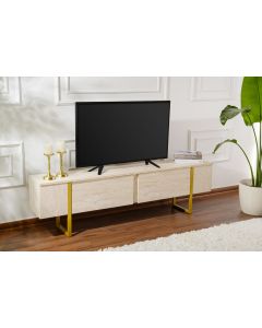 NORDURE TV komoda Serenity, krem/zlatna