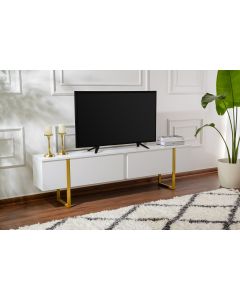 NORDURE TV komoda Serenity, bela/zlatna