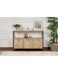 NORDURE Komoda Solace, svetlo braon/crna