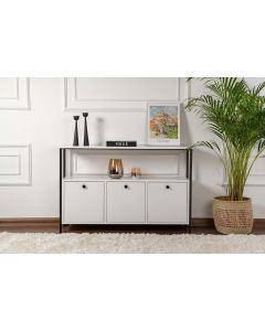 NORDURE Komoda Solace, bela/crna