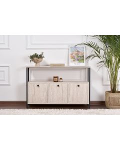 NORDURE Komoda Solace, mermerna krem/crna