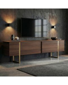 NORDURE TV komoda Onera, braon/zlatna