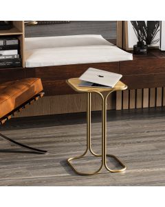 HANAH HOME Konzolni sto Shb-001-C, svetlobraon/zlatna