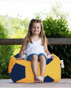 ATELIER DEL SOFA Baštenski lazy bag za decu Football kids - žuta/tamnoplava - 248FRN1138