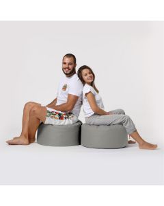 ATELIER DEL SOFA Baštenski lazy bag - tabure Round, siva - 248FRN1311