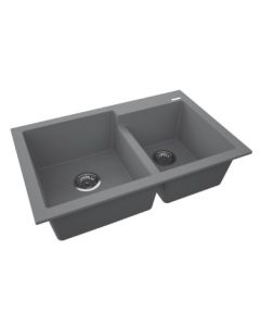 SANDONNA Dvodelna granitna sudopera 79x51cm Edyta, grafit siva - 2499-1