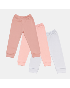 Mafimi Pamučne Pantalonice set od 3 - puder, kajsija, bela - P-126156