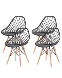 LEMON PLANET Set trpezarijskih stolica Skandi 4/1, crna