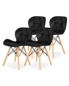 LEMON PLANET Set trpezarijskih stolica Freja 4/1, crna