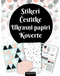 Stikeri, čestitke, ukrasni papir, koverte - 25733